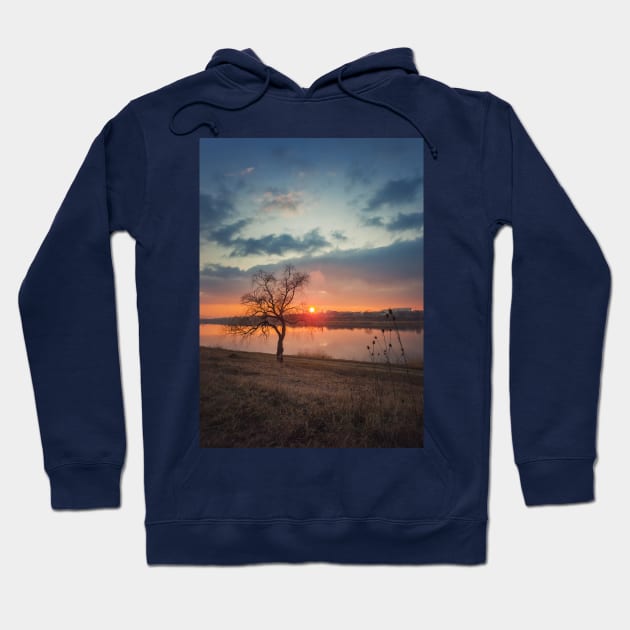 February sunset scene Hoodie by psychoshadow